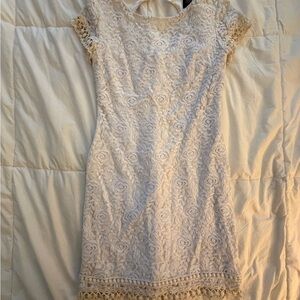 Laundry By Shelli Segal White/Cream Lace Mini Dress size 8